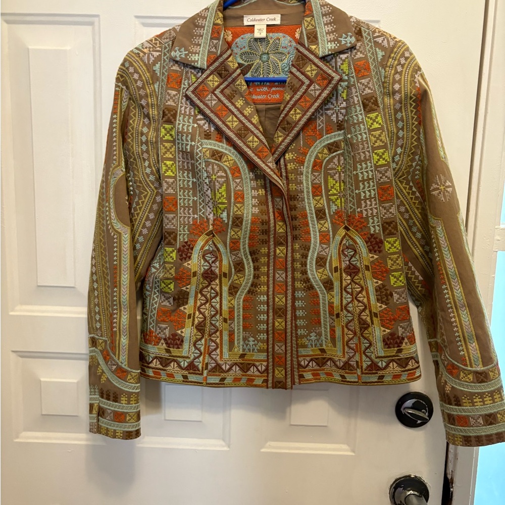 Coldwater Creek Multicolor Patterned Blazer